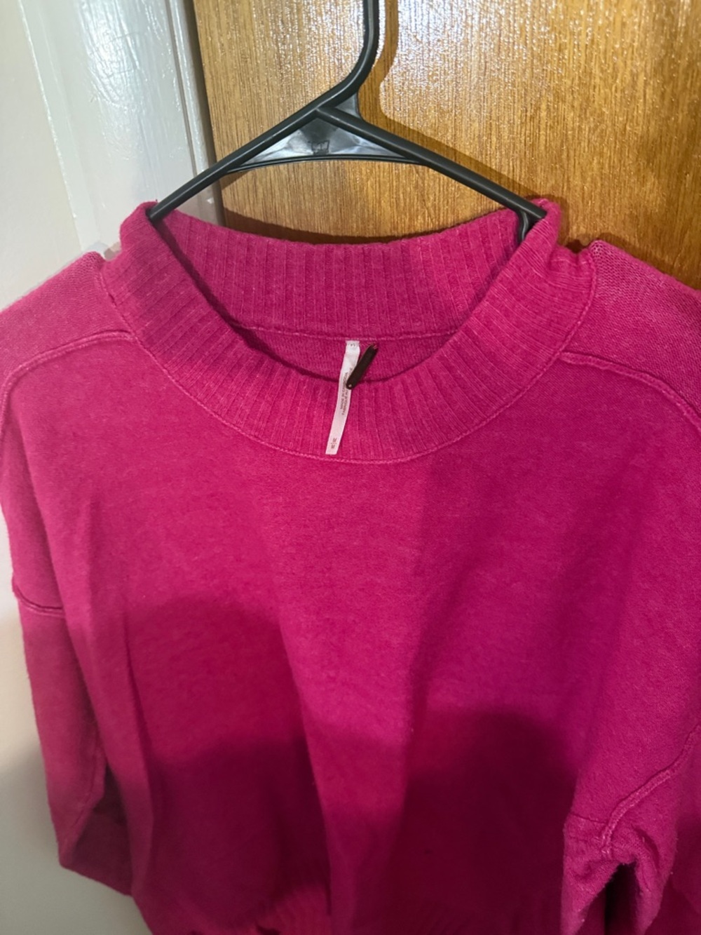 Free People Fuchsia Crewneck Sweater